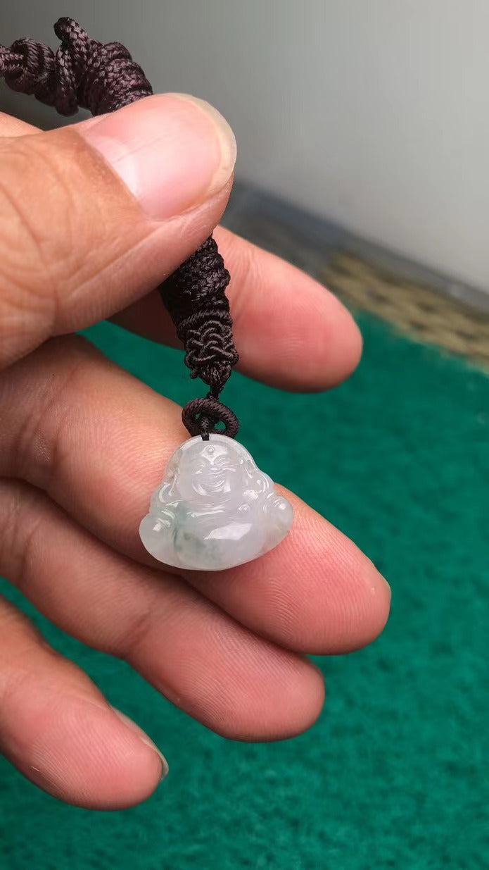 天然糯冰翡翠小佛公